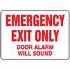 Safety Sign, Emergency Exit Only - Door Alarm Will Sound, 10" X 14", A (MEXT16VS)