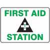 Safety Sign, First Aid Station (symbol), 7" X 10", Plastic