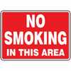 Safety Sign, No Smoking In This Area, 10 X 14, Adhesive Vinyl
