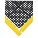 EW-81850-21 Black rubber mat Squares shown with Yellow rubber edge pieces