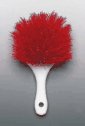 Utility brush with 8" handle, polyester bristles, red
