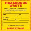 WZ-86463-00 Label, Hazardous Waste, 25/pk